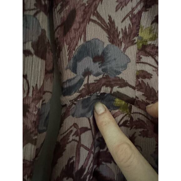 Women’s Paige Tamera Floral Ruffle Long Sleeve
Silk Minidress in Dusty Pink SZ S - Picture 6 of 8